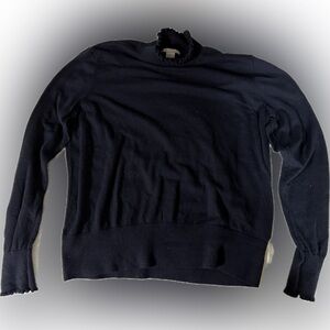 H&M pearl trimmed navy blue sweater & long sleeve top for fall and winter -cozy